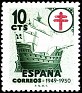 Spain 1949 Pro Tuberculosos 10 CTS Verde Edifil 1067